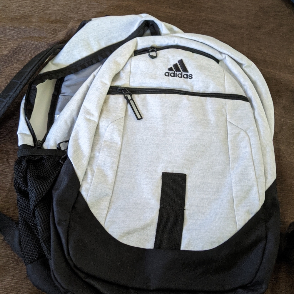 Adidas Prime backpack, light grey with black trim